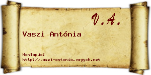 Vaszi Antónia névjegykártya